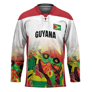 Custom Guyana Football Pride Hockey Jersey Golden Jaguars Go Champion - White
