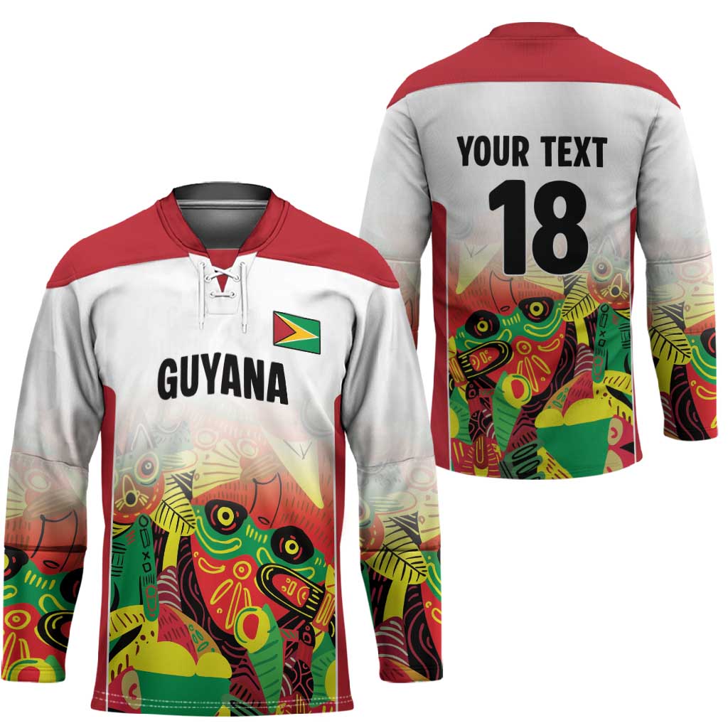 Custom Guyana Football Pride Hockey Jersey Golden Jaguars Go Champion - White