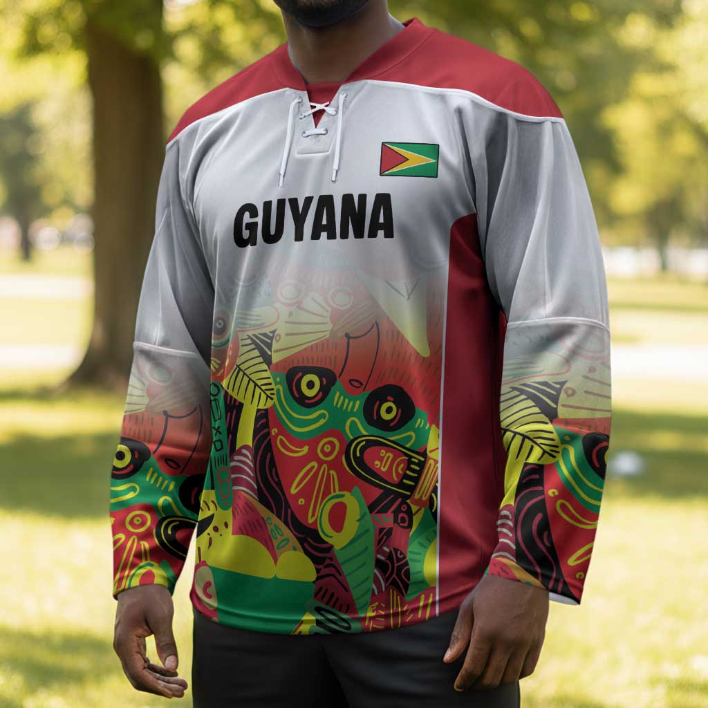Custom Guyana Football Pride Hockey Jersey Golden Jaguars Go Champion - White