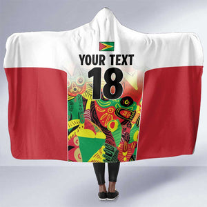 Custom Guyana Football Pride Hooded Blanket Golden Jaguars Go Champion - White - African Pride