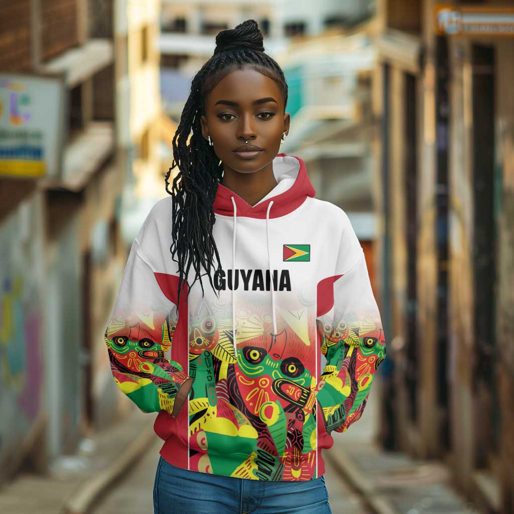 Custom Guyana Football Pride Hoodie Golden Jaguars Go Champion - White - African Pride