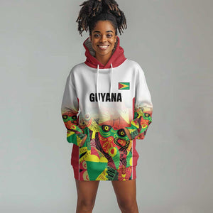 Custom Guyana Football Pride Hoodie Dress Golden Jaguars Go Champion - White - African Pride