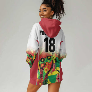 Custom Guyana Football Pride Hoodie Dress Golden Jaguars Go Champion - White - African Pride