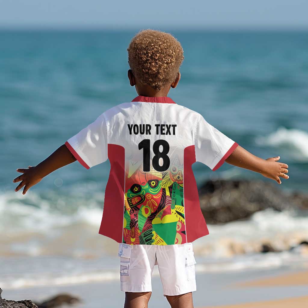 Custom Guyana Football Pride Kid Hawaiian Shirt Golden Jaguars Go Champion - White - African Pride