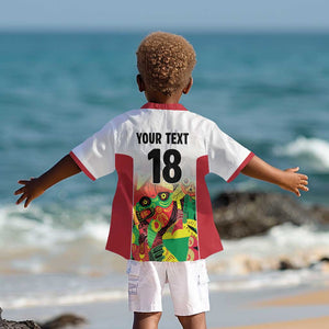 Custom Guyana Football Pride Kid Hawaiian Shirt Golden Jaguars Go Champion - White - African Pride