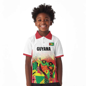 Custom Guyana Football Pride Kid Polo Shirt Golden Jaguars Go Champion - White - African Pride