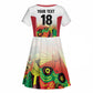 Custom Guyana Football Pride Kid Short Sleeve Dress Golden Jaguars Go Champion - White - African Pride