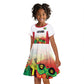 Custom Guyana Football Pride Kid Short Sleeve Dress Golden Jaguars Go Champion - White - African Pride