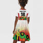 Custom Guyana Football Pride Kid Short Sleeve Dress Golden Jaguars Go Champion - White - African Pride