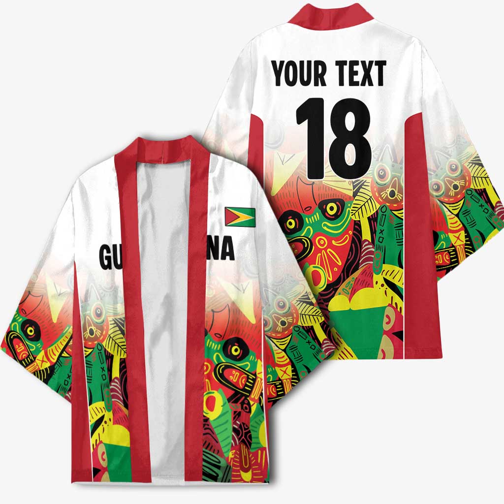 Custom Guyana Football Pride Kimono Golden Jaguars Go Champion - White