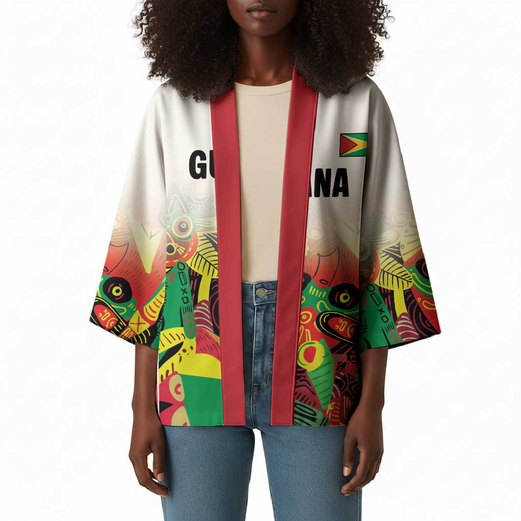 Custom Guyana Football Pride Kimono Golden Jaguars Go Champion - White