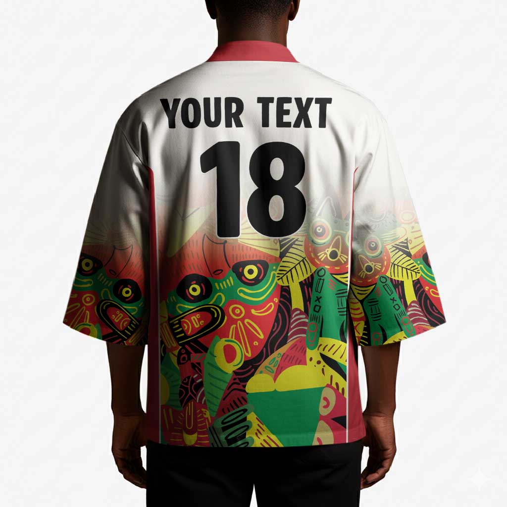 Custom Guyana Football Pride Kimono Golden Jaguars Go Champion - White