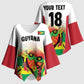 Custom Guyana Football Pride Kimono Sleeve Blouse Golden Jaguars Go Champion - White