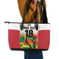 Custom Guyana Football Pride Leather Tote Bag Golden Jaguars Go Champion - White - African Pride