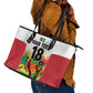 Custom Guyana Football Pride Leather Tote Bag Golden Jaguars Go Champion - White - African Pride