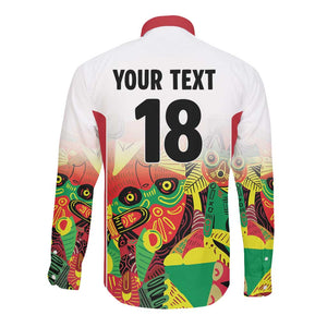 Custom Guyana Football Pride Long Sleeve Button Shirt Golden Jaguars Go Champion - White - African Pride