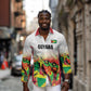 Custom Guyana Football Pride Long Sleeve Button Shirt Golden Jaguars Go Champion - White - African Pride