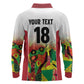 Custom Guyana Football Pride Long Sleeve Polo Shirt Golden Jaguars Go Champion - White - African Pride