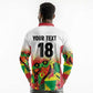Custom Guyana Football Pride Long Sleeve Polo Shirt Golden Jaguars Go Champion - White - African Pride