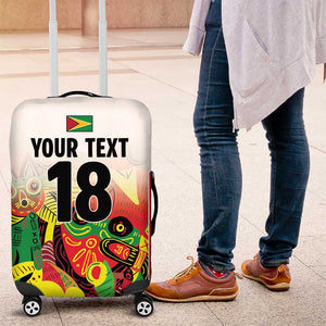 Custom Guyana Football Pride Luggage Cover Golden Jaguars Go Champion - White - African Pride