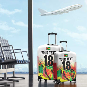 Custom Guyana Football Pride Luggage Cover Golden Jaguars Go Champion - White - African Pride