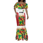 Custom Guyana Football Pride Mermaid Dress Golden Jaguars Go Champion - White - African Pride