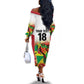 Custom Guyana Football Pride Off The Shoulder Long Sleeve Dress Golden Jaguars Go Champion - White - African Pride