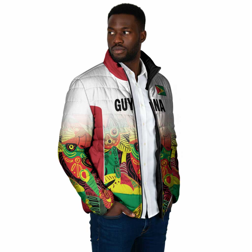 Custom Guyana Football Pride Padded Jacket Golden Jaguars Go Champion - White