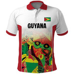 Custom Guyana Football Pride Polo Shirt Golden Jaguars Go Champion - White - African Pride