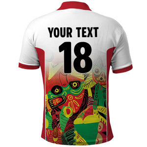 Custom Guyana Football Pride Polo Shirt Golden Jaguars Go Champion - White - African Pride