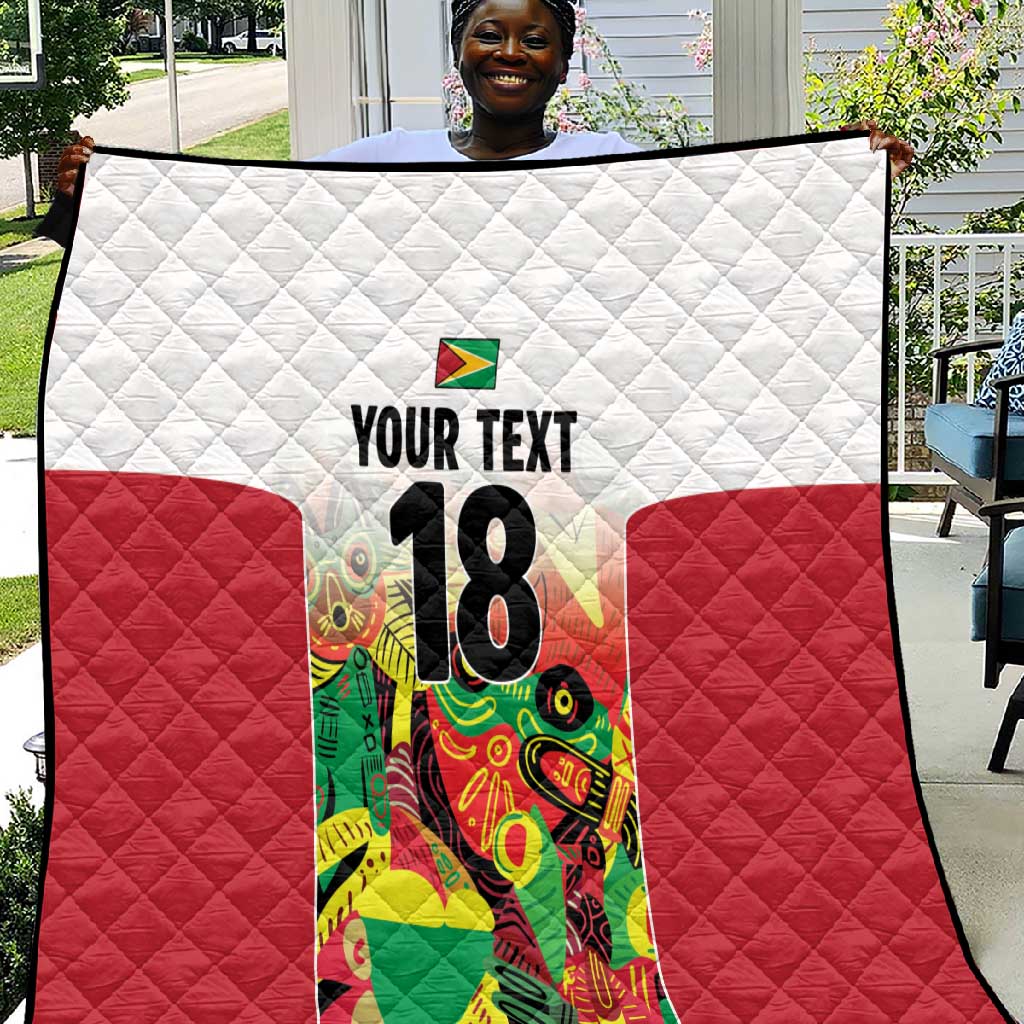 Custom Guyana Football Pride Quilt Golden Jaguars Go Champion - White - African Pride