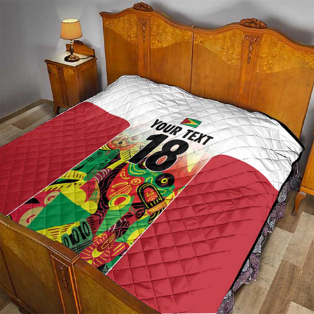 Custom Guyana Football Pride Quilt Golden Jaguars Go Champion - White - African Pride