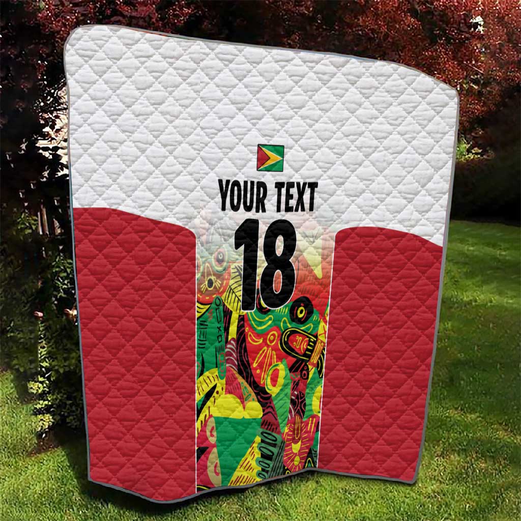 Custom Guyana Football Pride Quilt Golden Jaguars Go Champion - White - African Pride