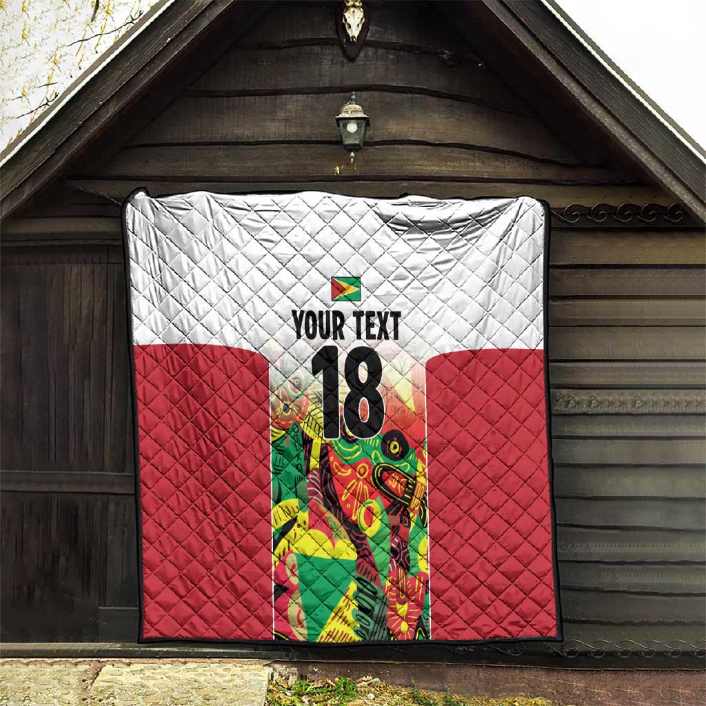 Custom Guyana Football Pride Quilt Golden Jaguars Go Champion - White - African Pride