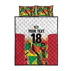 Custom Guyana Football Pride Quilt Bed Set Golden Jaguars Go Champion - White - African Pride