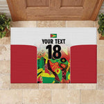 Custom Guyana Football Pride Rubber Doormat Golden Jaguars Go Champion - White - African Pride