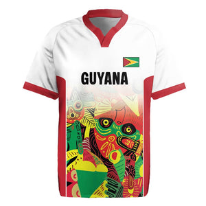 Custom Guyana Football Pride Rugby Jersey Golden Jaguars Go Champion - White - African Pride