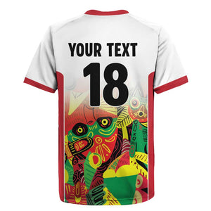 Custom Guyana Football Pride Rugby Jersey Golden Jaguars Go Champion - White - African Pride