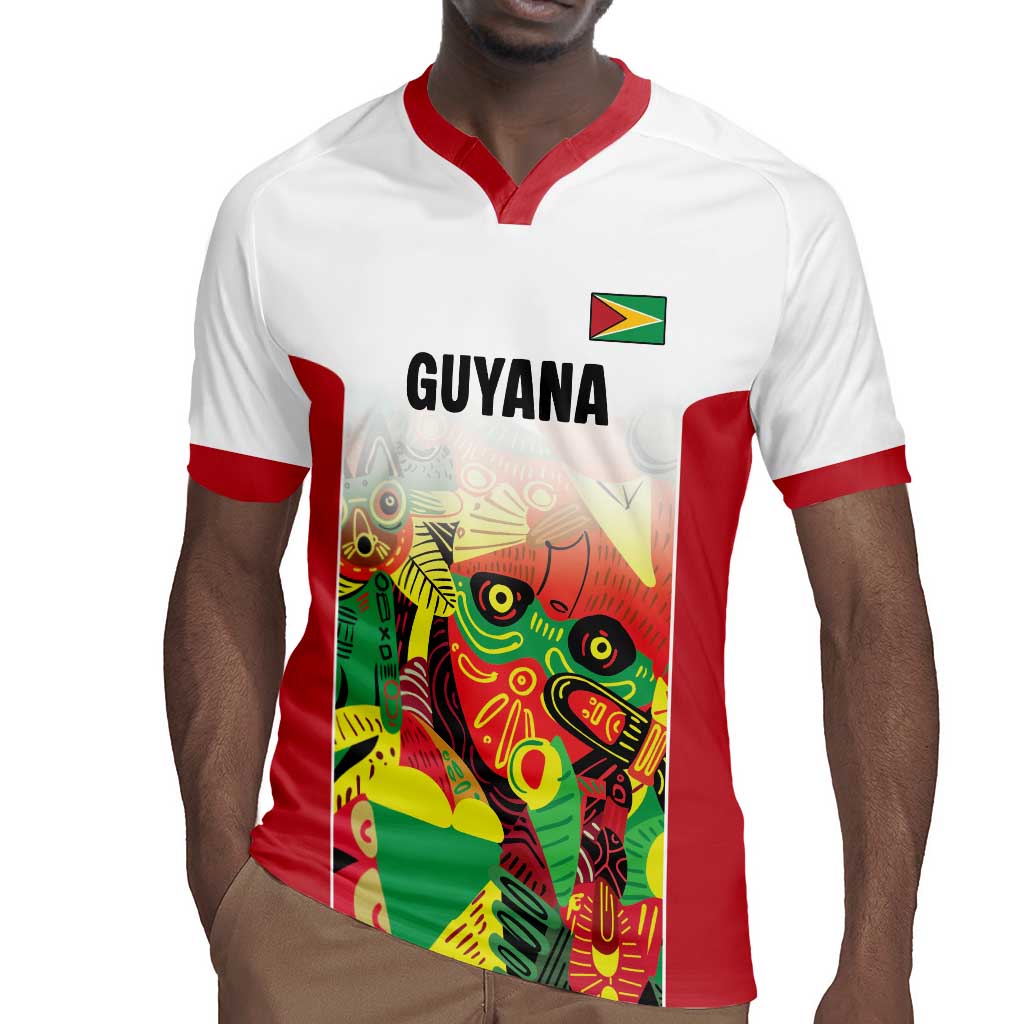 Custom Guyana Football Pride Rugby Jersey Golden Jaguars Go Champion - White - African Pride