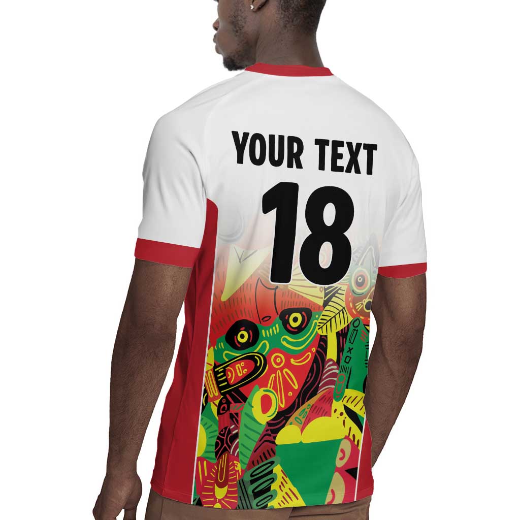Custom Guyana Football Pride Rugby Jersey Golden Jaguars Go Champion - White - African Pride