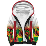 Custom Guyana Football Pride Sherpa Hoodie Golden Jaguars Go Champion - White - African Pride