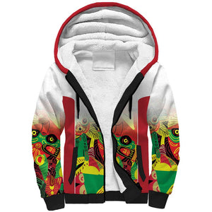 Custom Guyana Football Pride Sherpa Hoodie Golden Jaguars Go Champion - White - African Pride
