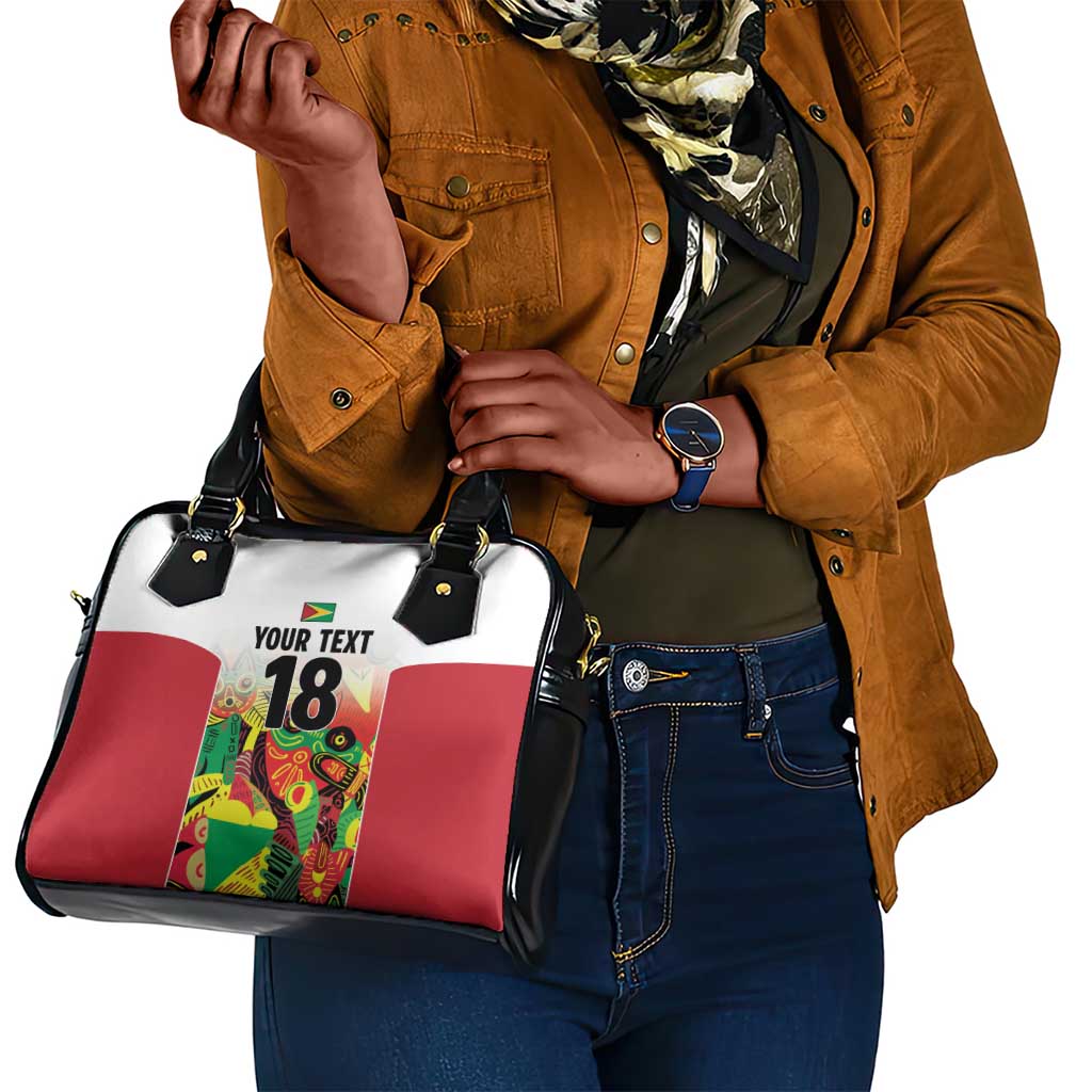 Custom Guyana Football Pride Shoulder Handbag Golden Jaguars Go Champion - White - African Pride