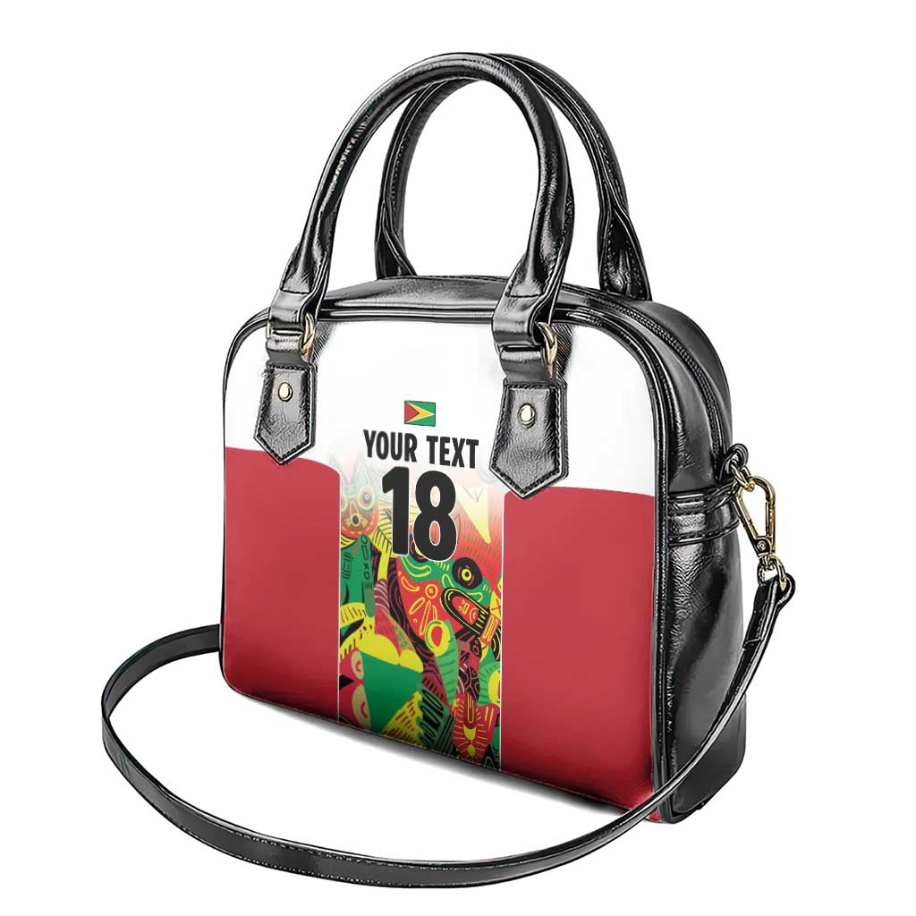 Custom Guyana Football Pride Shoulder Handbag Golden Jaguars Go Champion - White - African Pride