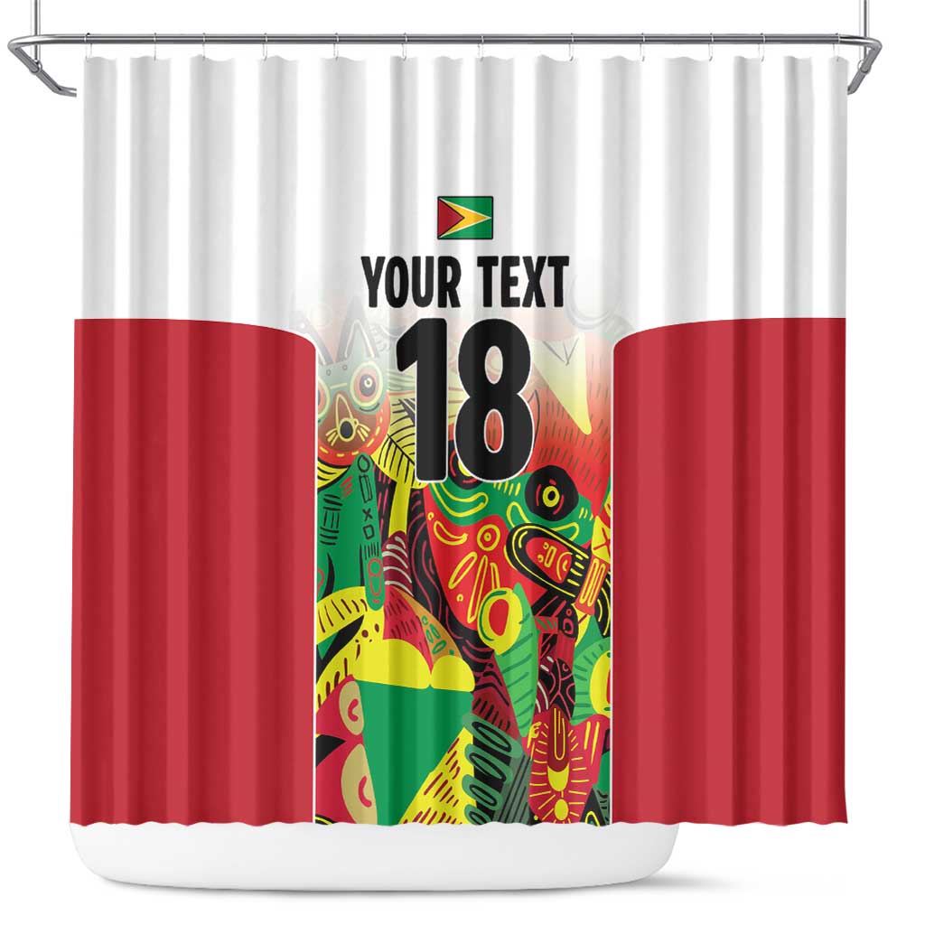 Custom Guyana Football Pride Shower Curtain Golden Jaguars Go Champion - White - African Pride