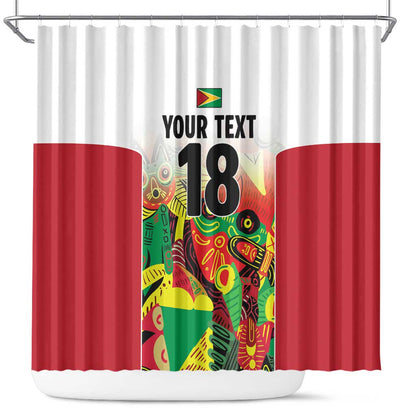 Custom Guyana Football Pride Shower Curtain Golden Jaguars Go Champion - White - African Pride