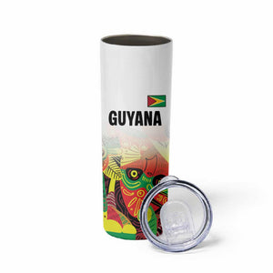 Custom Guyana Football Pride Skinny Tumbler Golden Jaguars Go Champion - White - African Pride