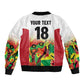 Custom Guyana Football Pride Sleeve Zip Bomber Jacket Golden Jaguars Go Champion - White - African Pride