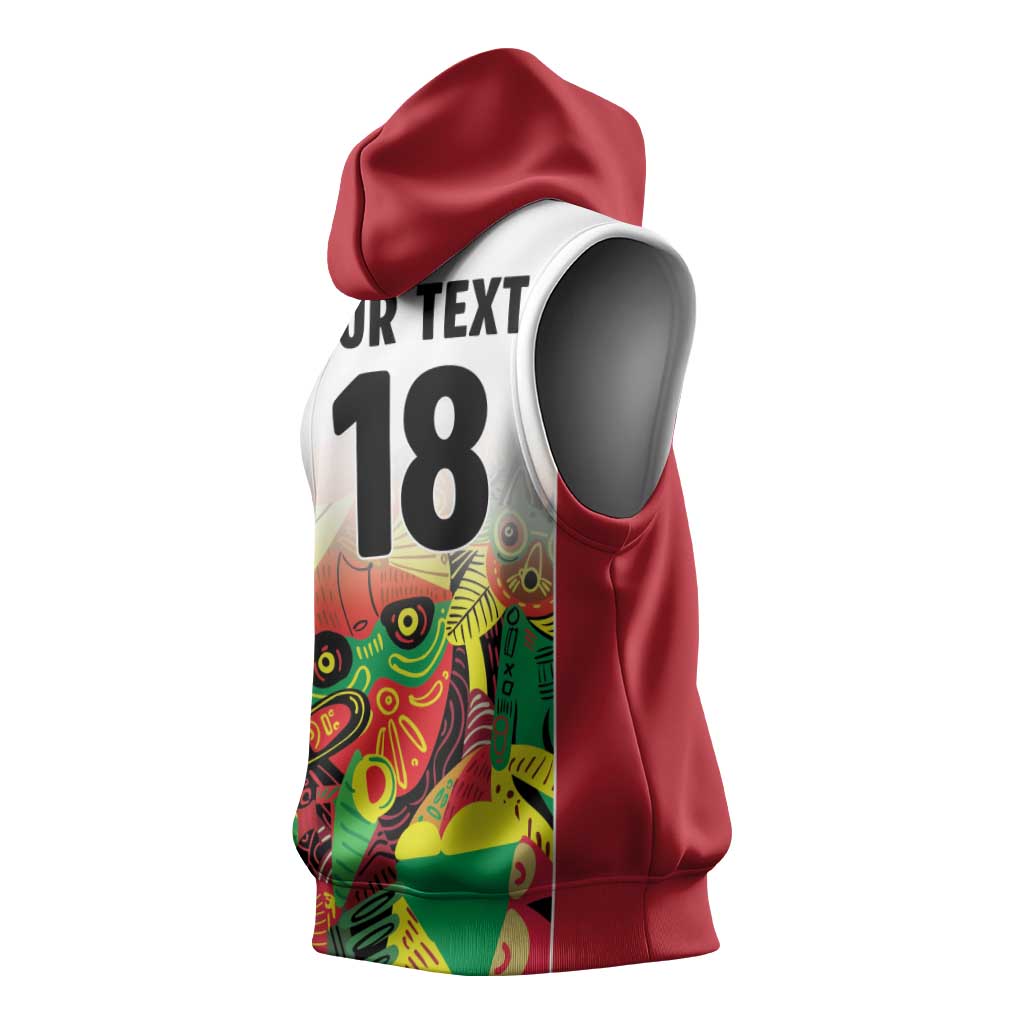 Custom Guyana Football Pride Sleeveless Hoodie Golden Jaguars Go Champion - White - African Pride