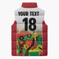 Custom Guyana Football Pride Sleeveless Puffer Jacket Golden Jaguars Go Champion - White